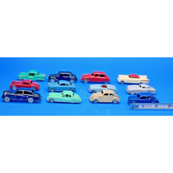 1950s INGAP Italy Set 12 Plastic cars,Various Models Numbered 1-12 Train Scenery - Picture 2 of 16